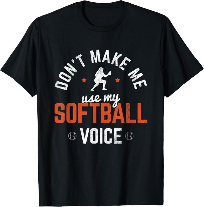 100% Cotton Don't Make Me Use Softball Voice Softball Player Softball T-Shirt Hoodie, Sweatshirt | HypeCrazeTee.com