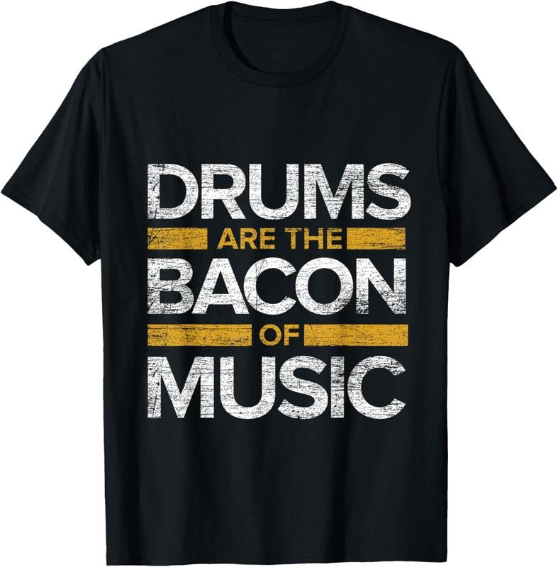 100% Cotton Drums Are The Bacon Of Music Drummer Drums T-Shirt Hoodie, Sweatshirt | HypeCrazeTee.com