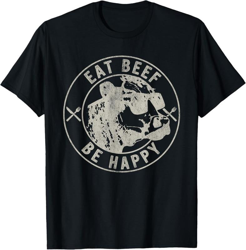 100% Cotton Eat Beef Be Happy Funny Heifer Cow Farmer T-Shirt Hoodie, Sweatshirt | HypeCrazeTee.com