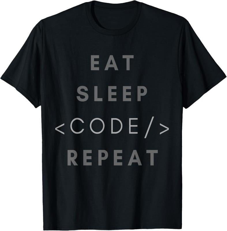 100% Cotton Eat Sleep Code Repeat Funny Programming Coding Gift Shirt T-Shirt Hoodie, Sweatshirt | HypeCrazeTee.com