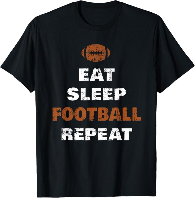 100% Cotton Eat Sleep Football Repeat Love Football Vintage Gift T-Shirt Hoodie, Sweatshirt | HypeCrazeTee.com