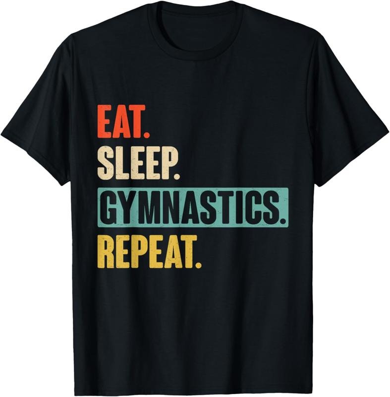 100% Cotton Eat Sleep Gymnastics Repeat - Funny Retro Vintage Gymnast T-Shirt Hoodie, Sweatshirt | HypeCrazeTee.com