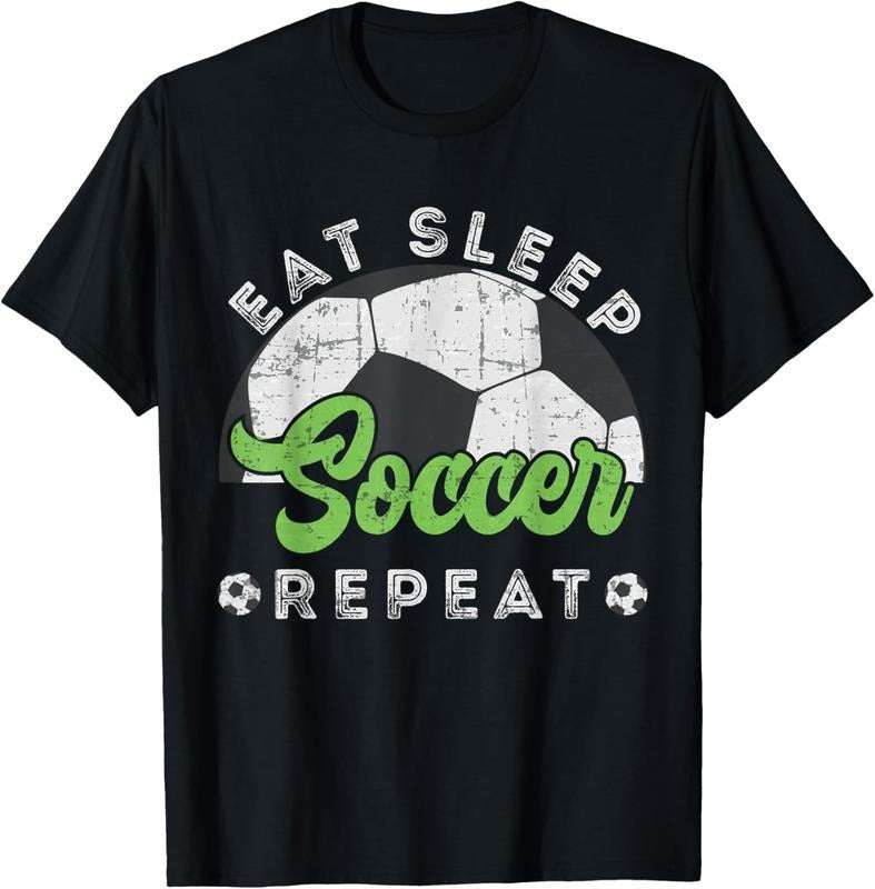100% Cotton Eat Sleep Soccer Repeat Distressed Men Boys Soccer Player T-Shirt Hoodie, Sweatshirt | HypeCrazeTee.com