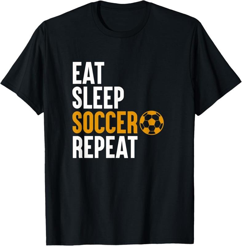 100% Cotton Eat Sleep Soccer Repeat Funny Soccer Player Soccer T-Shirt Hoodie, Sweatshirt | HypeCrazeTee.com