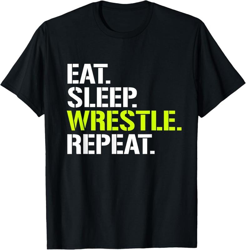 100% Cotton Eat Sleep Wrestle Shirt Repeat - Cool Wrestling T Shirt Hoodie, Sweatshirt | HypeCrazeTee.com