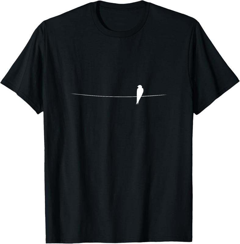 100% Cotton Elegant Bird On A Wire House Martin Silhouette Yoga T-Shirt Hoodie, Sweatshirt | HypeCrazeTee.com