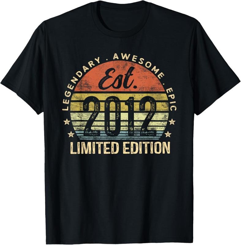 100% Cotton Est 2012 Limited Edition 12th Birthday Gifts 12 Year Old T-Shirt Hoodie, Sweatshirt | HypeCrazeTee.com