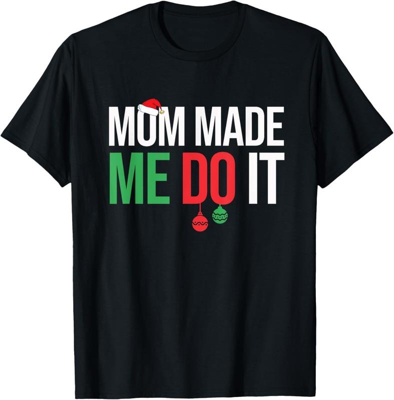 100% Cotton Family Christmas Pajamas Matching Mom Made Me Do It T-Shirt Hoodie, Sweatshirt | HypeCrazeTee.com