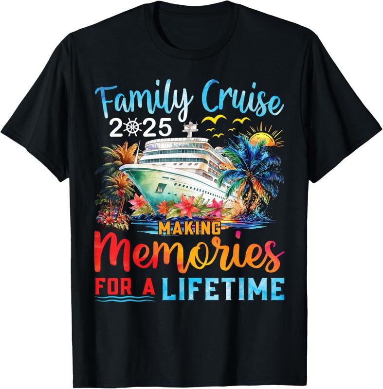 100% Cotton Family Cruise 2025 Family Matching Group Vacation Summer T-Shirt Hoodie, Sweatshirt | HypeCrazeTee.com