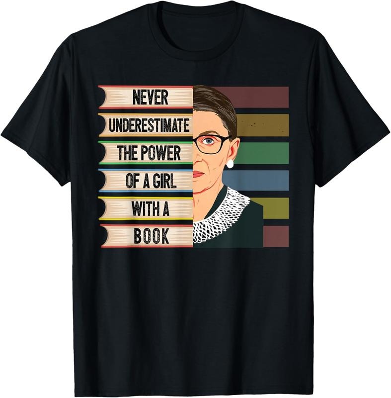 100% Cotton Feminist Ruth Bader Ginsburg RBG Quote Girl With Book Women T-Shirt Hoodie, Sweatshirt | HypeCrazeTee.com