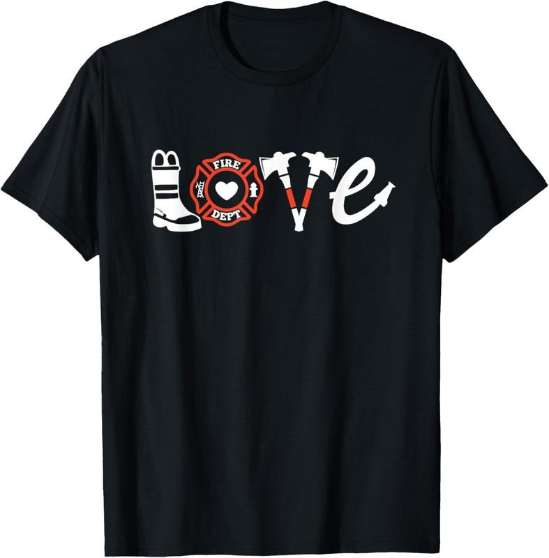 100% Cotton Firefighter Shirt- Love Firefighter Tee, Firefighter Gift T-Shirt Hoodie, Sweatshirt | HypeCrazeTee.com