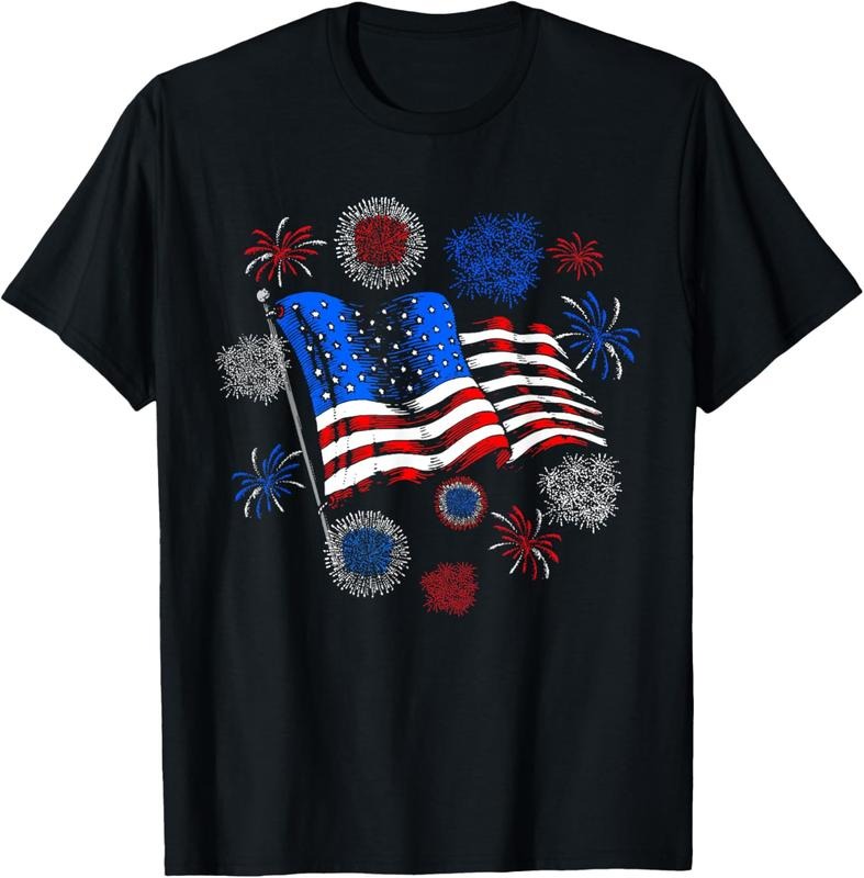 100% Cotton Fireworks 4th of July American Flag Patriotic Sparklers T-Shirt Hoodie, Sweatshirt | HypeCrazeTee.com