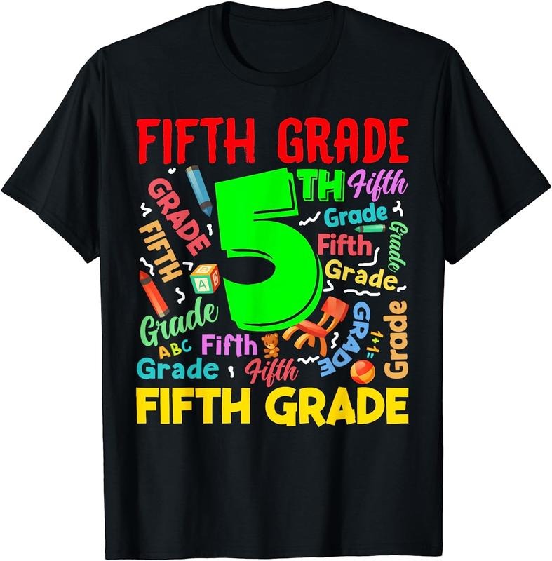[100% Cotton]First Day Of Fifth 5th Grade Back To School Teacher Student T-Shirt Hoodie, Sweatshirt | HypeCrazeTee.com