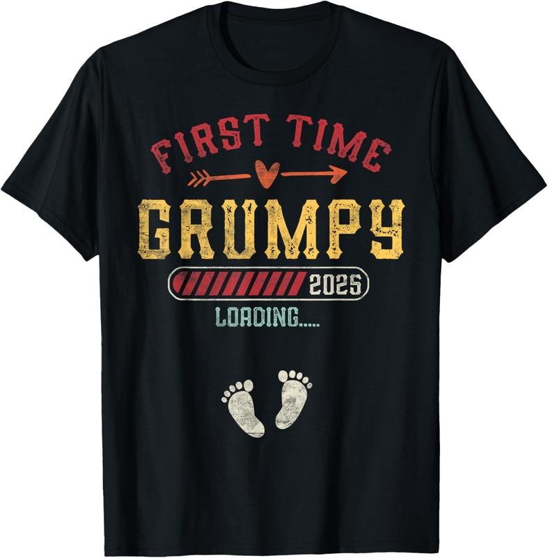 100% Cotton First Time Grumpy Loading Promoted to Grumpy est. 2025 T-Shirt Hoodie, Sweatshirt | HypeCrazeTee.com