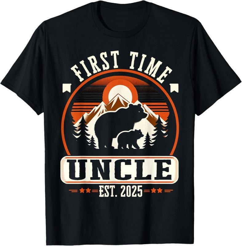 100% Cotton First Time Uncle Est 2025 for New Dad Funny Fathers Day T-Shirt Hoodie, Sweatshirt | HypeCrazeTee.com