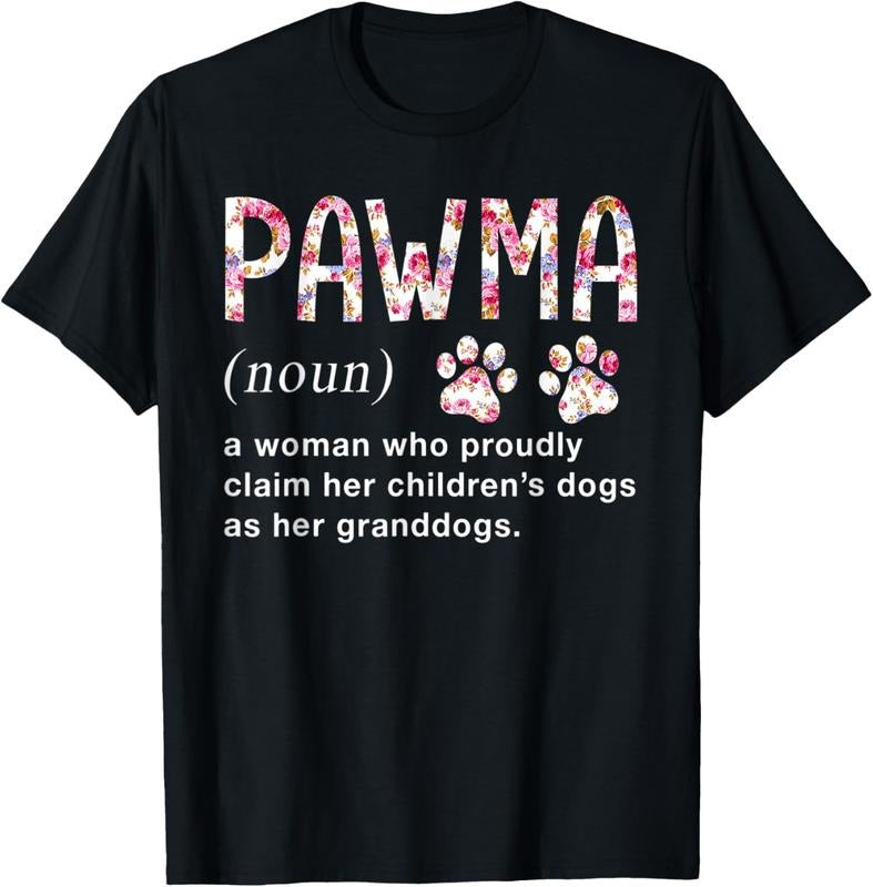 100% Cotton Floral Art Pawma Noun Definition Mama Grandma Dog Lovers T-Shirt Hoodie, Sweatshirt | HypeCrazeTee.com