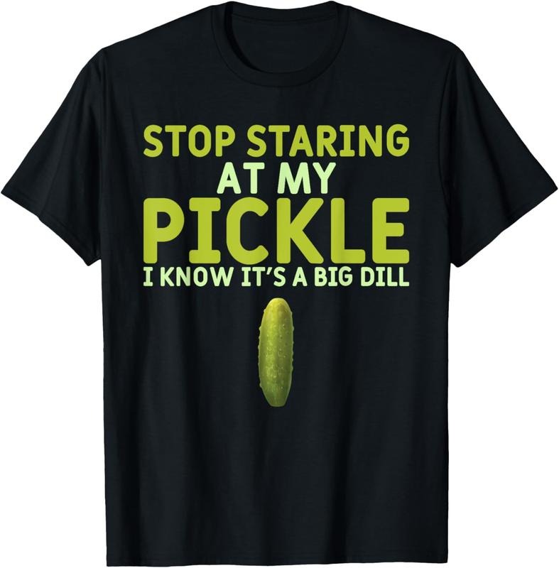 100% Cotton Food Stop Staring At My Pickle Funny Pickles T-Shirt Hoodie, Sweatshirt | HypeCrazeTee.com