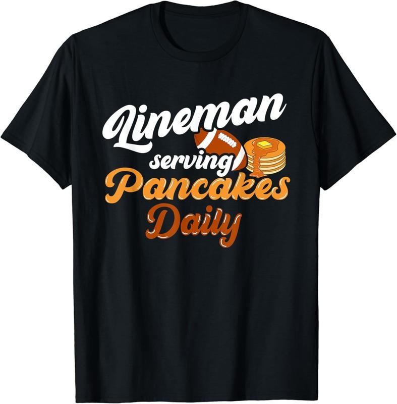 [100% Cotton]Football Offensive Football, Lineman Serving Pancakes Daily T-Shirt Hoodie, Sweatshirt | HypeCrazeTee.com