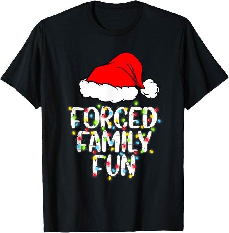 100% Cotton Forced Family Fun Sarcastic Christmas Funny Gift T-Shirt Hoodie, Sweatshirt | HypeCrazeTee.com