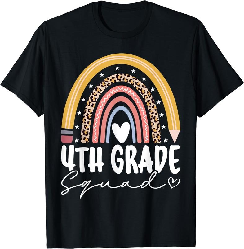 [100% Cotton]Fourth Grade Squad 4th Grade Team Retro First Day of School T-Shirt Hoodie, Sweatshirt | HypeCrazeTee.com