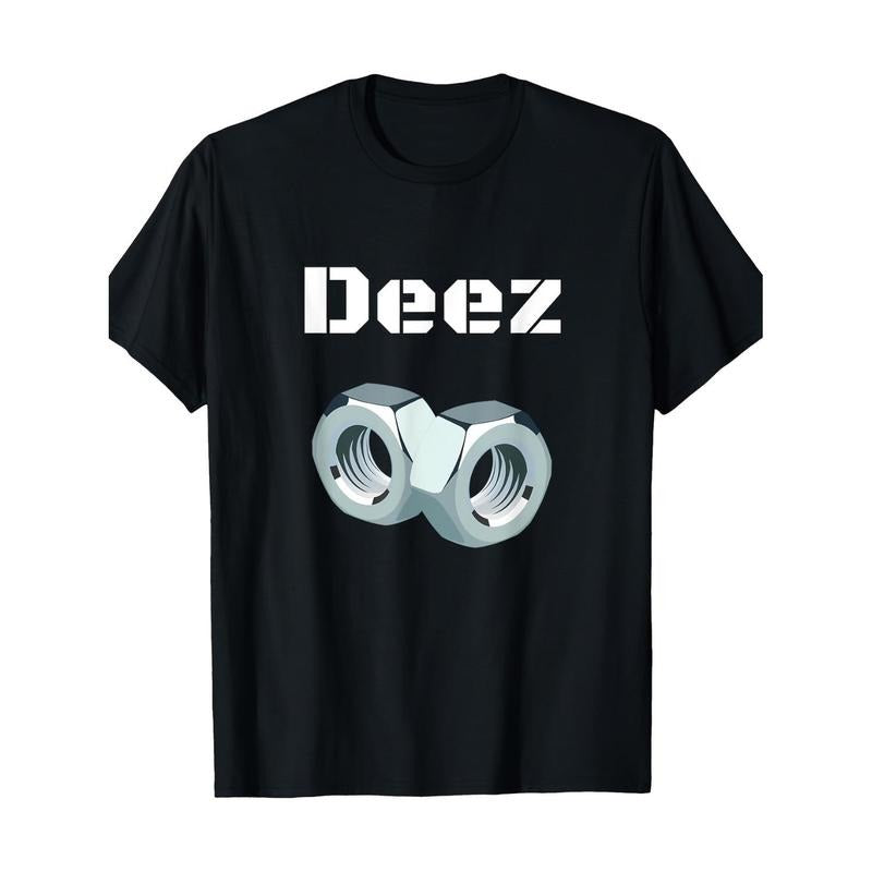 100% Cotton Funny "Deez Nuts" Graphic T-Shirt, Men's Casual Crew Neck Short Sleeve Tee with Geometric Design Hoodie,...