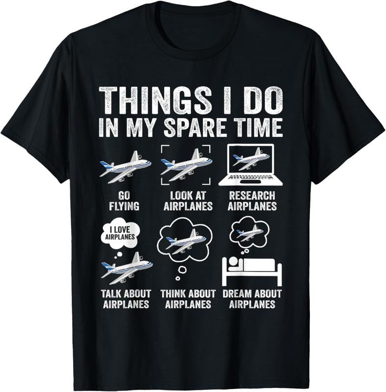 100% Cotton Funny Airplanes Lover Things I Do In My Spare Time Airplane T-Shirt Hoodie, Sweatshirt | HypeCrazeTee.com