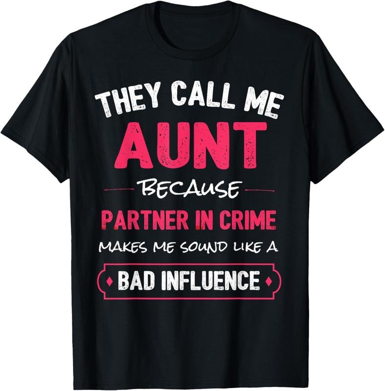 100% Cotton Funny Aunt Aunt Partner In Crime T-Shirt Hoodie, Sweatshirt | HypeCrazeTee.com