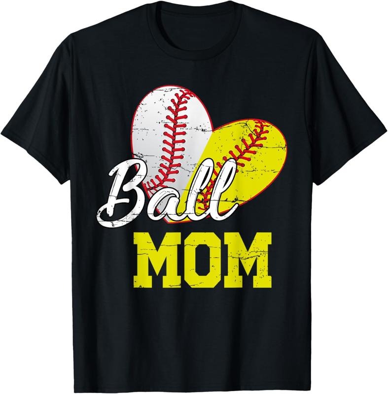 100% Cotton Funny Ball Mom Softball Baseball Gifts For Women Mothers Day T-Shirt Hoodie, Sweatshirt | HypeCrazeTee.com