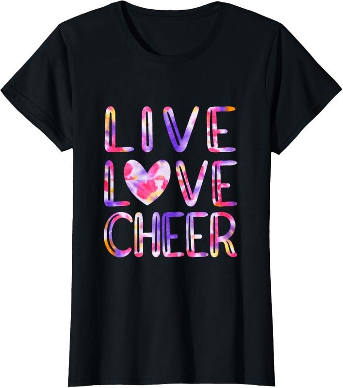100% Cotton Funny Cheerleading Tie Dye Cheer Girls Love Cheer Mom T-Shirt Hoodie, Sweatshirt | HypeCrazeTee.com