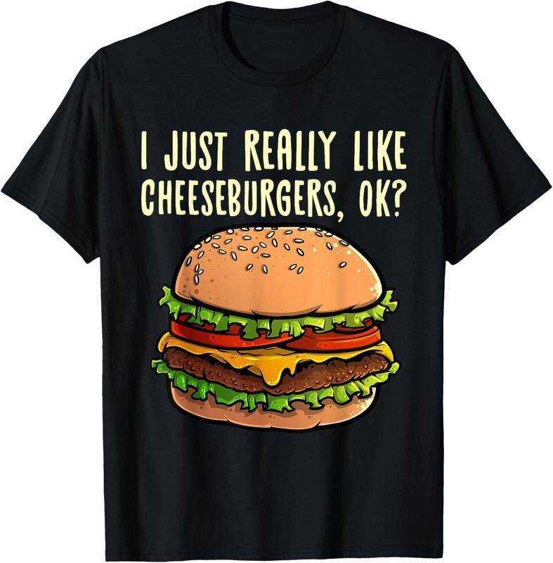 100% Cotton Funny Cheeseburger Hamburger Design Burger Lover Men Women T-Shirt Hoodie, Sweatshirt | HypeCrazeTee.com
