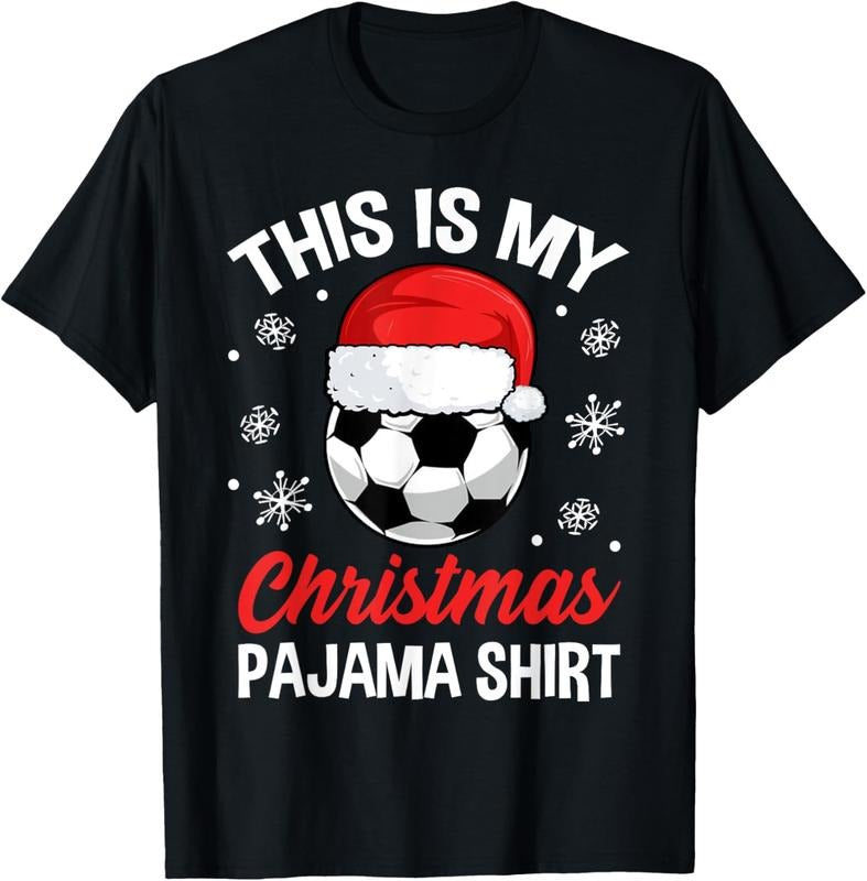 100% Cotton Funny Christmas Soccer Ball Pajama Pj Outfit Men Women T-Shirt Hoodie, Sweatshirt | HypeCrazeTee.com