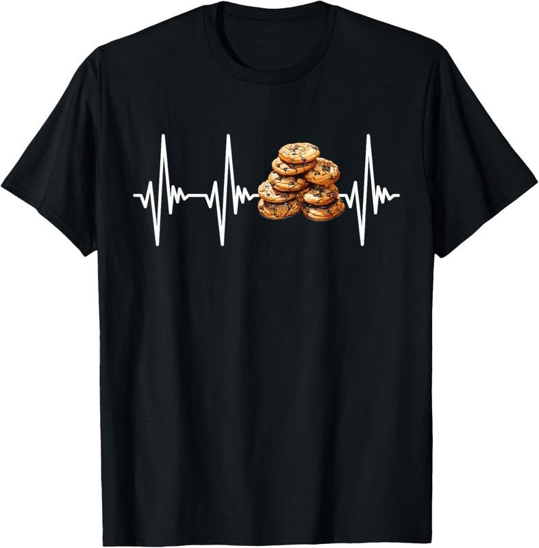 100% Cotton Funny Cookie Heartbeat Design For Cookie Lovers Men Women T-Shirt Hoodie, Sweatshirt | HypeCrazeTee.com