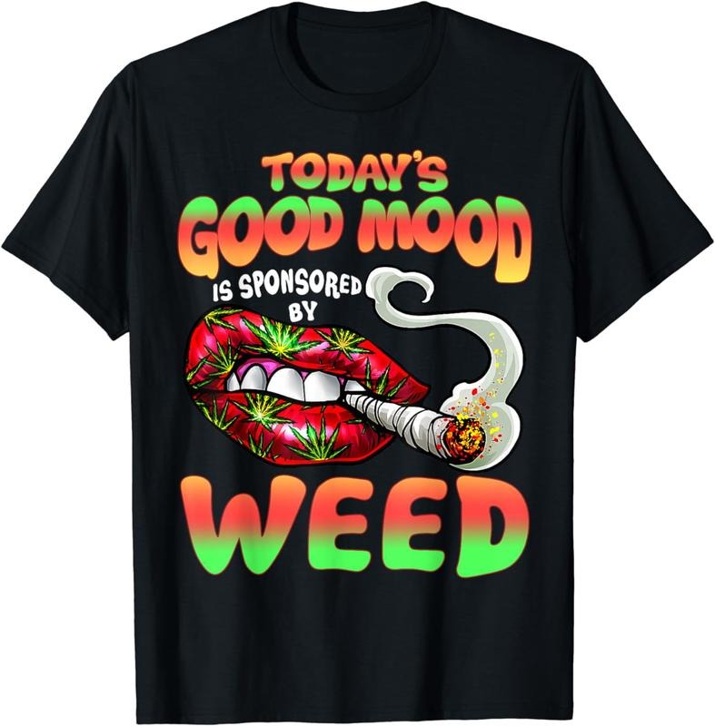 [100% Cotton]Funny Cool Sexy Lips Weed Cannabis Marijuana Leaves Smoking T-Shirt Hoodie, Sweatshirt | HypeCrazeTee.com