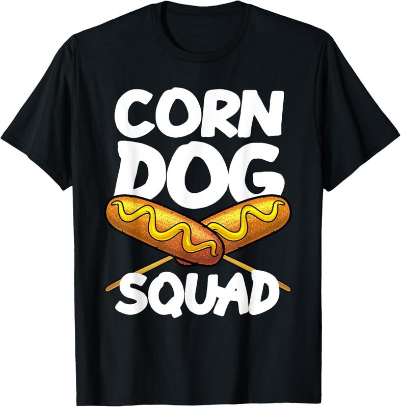 100% Cotton Funny Corn Dog Squad Hot Dog Sausage Crew T-Shirts, Hoodie, Sweatshirt