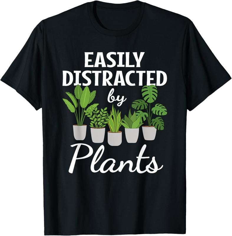 100% Cotton Funny Easily Distracted By Plants Succulent Gardening Garden T-Shirt Hoodie, Sweatshirt | HypeCrazeTee.com