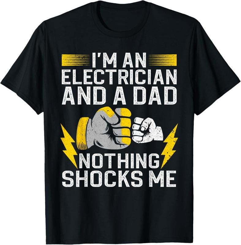 100% Cotton Funny Electrician Design For Men Daddy Electrical Engineers T-Shirt Hoodie, Sweatshirt | HypeCrazeTee.com