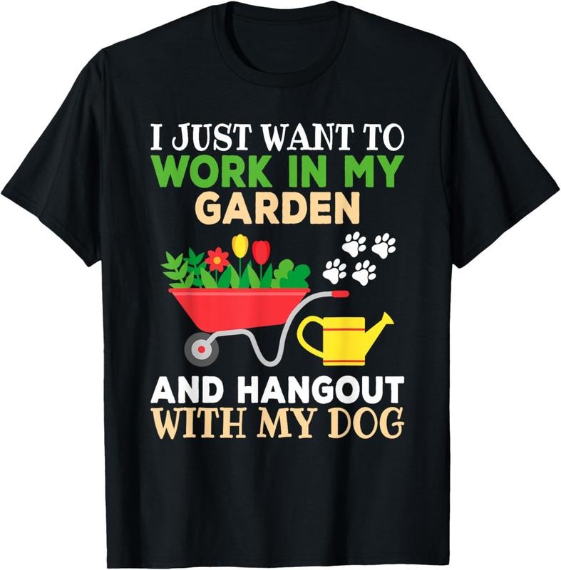 100% Cotton Funny Gardening Dog Lover Gardener Garden Plants T-Shirt Hoodie, Sweatshirt | HypeCrazeTee.com