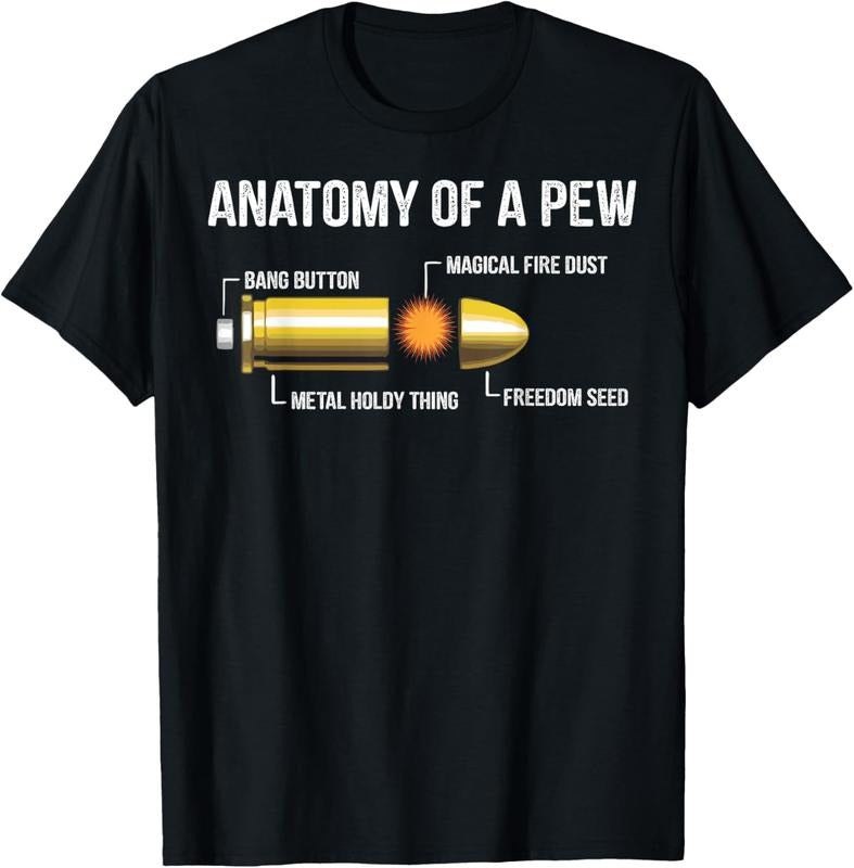 100% Cotton Funny Gun Ammo Bullet Gift - Anatomy Of A Pew T-Shirt Hoodie, Sweatshirt | HypeCrazeTee.com