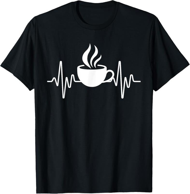 100% Cotton Funny Heartbeat Coffee Cup Cute Heartbeat Coffee Lover T-Shirt Hoodie, Sweatshirt | HypeCrazeTee.com