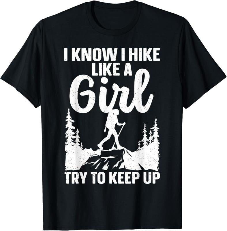 100% Cotton Funny Hiking Art For Girls Women Mountaineer Hiking Lover T-Shirt Hoodie, Sweatshirt | HypeCrazeTee.com