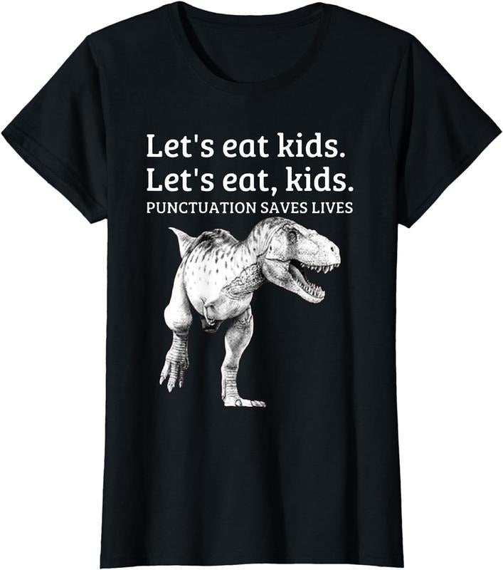 [100% Cotton]Funny Let's Eat Kids Punctuation Saves Lives Grammar T Shirt Hoodie, Sweatshirt | HypeCrazeTee.com