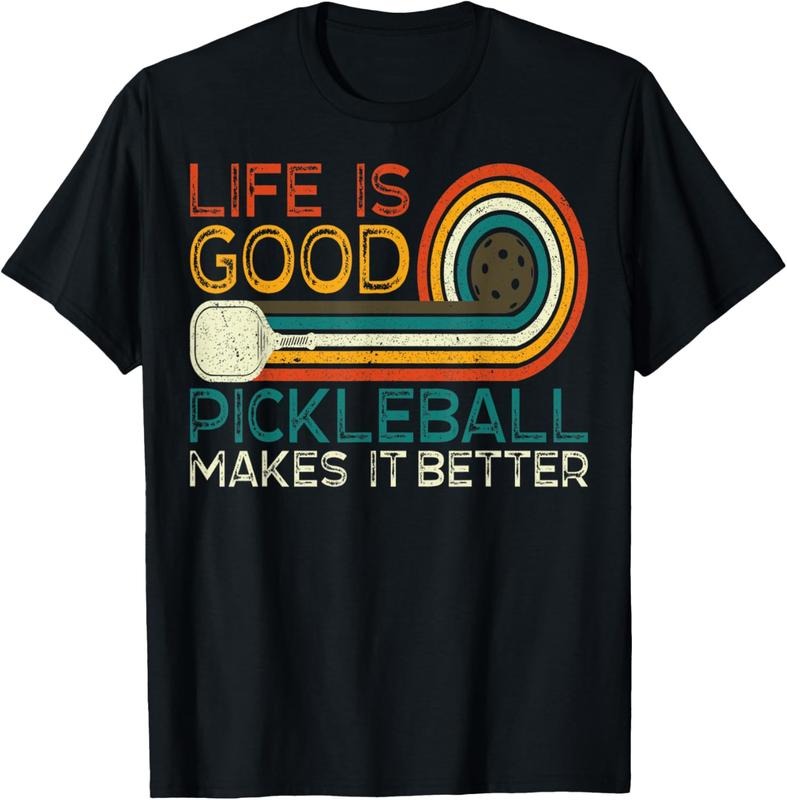 100% Cotton Funny Life is Good, Pickleball Makes it Better T-Shirt Hoodie, Sweatshirt | HypeCrazeTee.com