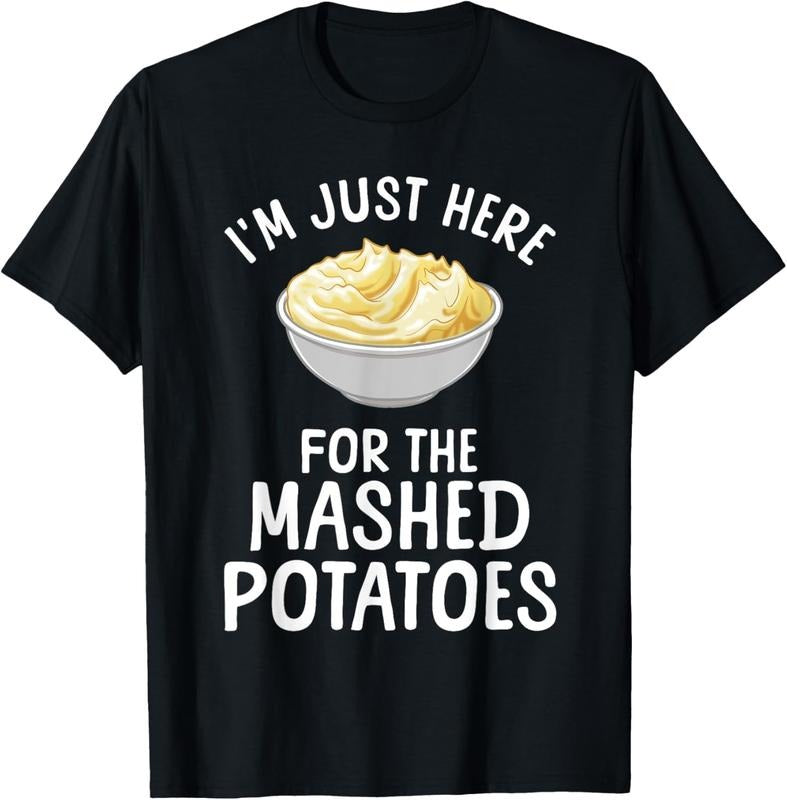 100% Cotton Funny Mashed Potato Art For Men Women Food Mash Thanksgiving T-Shirt Hoodie, Sweatshirt | HypeCrazeTee.com