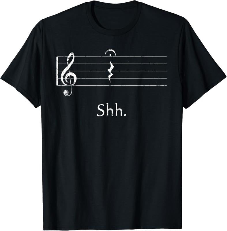 100% Cotton Funny Music Shirt Shh Quarter Rest and Fermata T-Shirt T-Shirt Hoodie, Sweatshirt | HypeCrazeTee.com