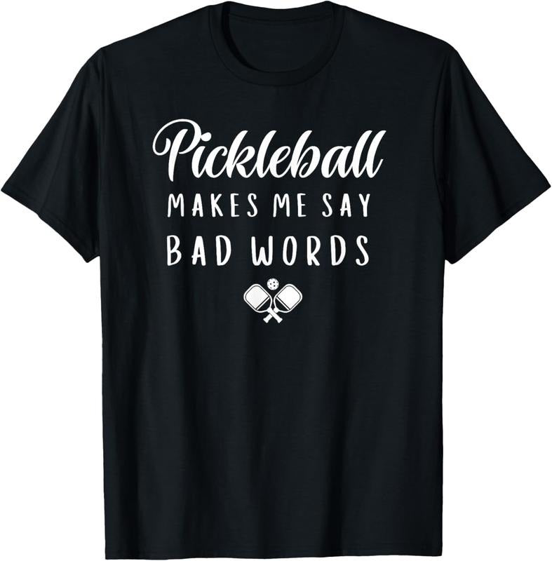 100% Cotton Funny Pickleball Makes Me Say Bad Words Pickleball Players T-Shirt Hoodie, Sweatshirt | HypeCrazeTee.com