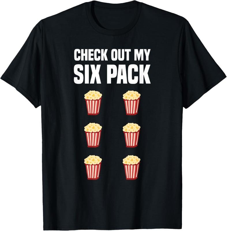 100% Cotton Funny Popcorn Shirt Six Pack Popcorn Lover I Love Popcorn T-Shirt Hoodie, Sweatshirt | HypeCrazeTee.com
