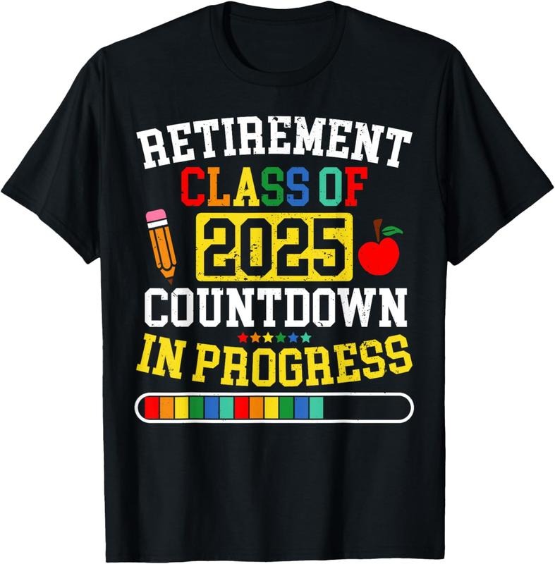 100% Cotton Funny Retirement Class Of 2025 Countdown In Progress Teacher T-Shirt Hoodie, Sweatshirt | HypeCrazeTee.com