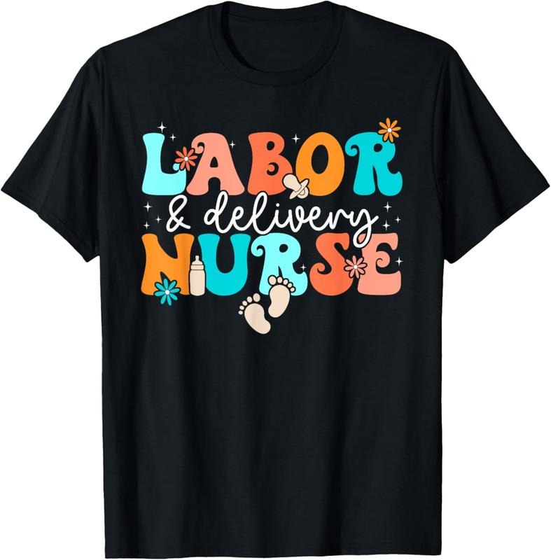 100% Cotton Funny Retro Groovy Labor And Delivery L&D Nurse Squad T-Shirt Hoodie, Sweatshirt | HypeCrazeTee.com