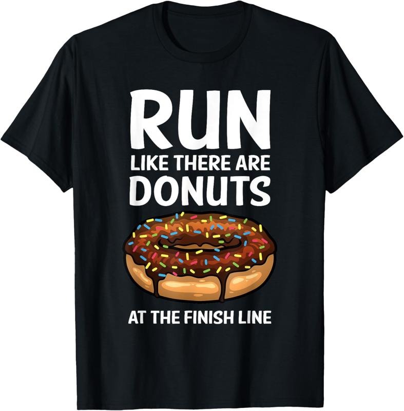100% Cotton Funny Running For Men Women Donut Finish Line Marathon T-Shirt Hoodie, Sweatshirt | HypeCrazeTee.com