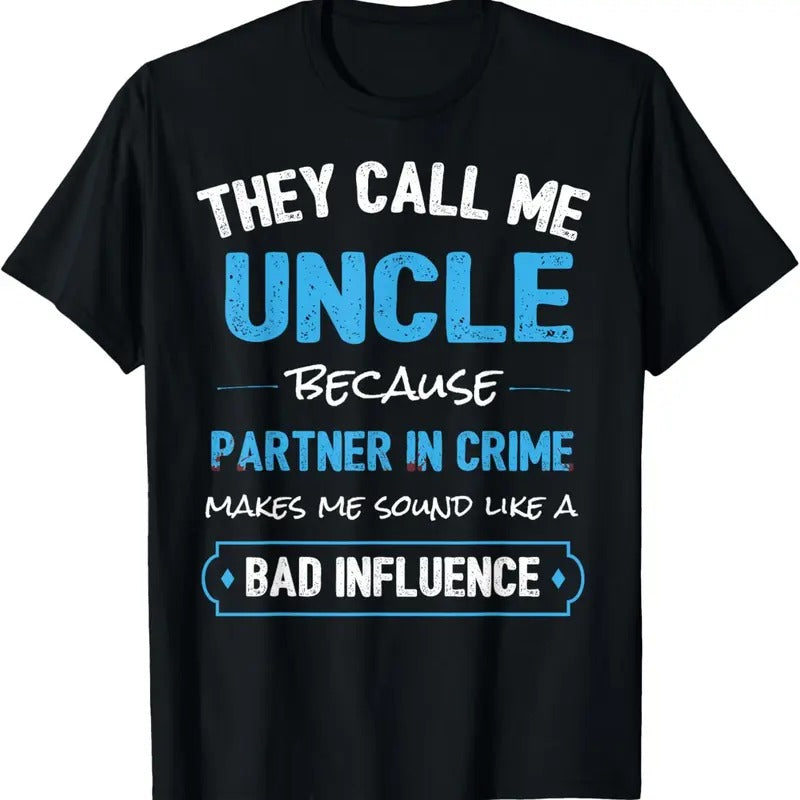 100% Cotton Funny Uncle Shirt, Uncle Partner In Crime from Niece Nephew T-Shirt Hoodie, Sweatshirt | HypeCrazeTee.com